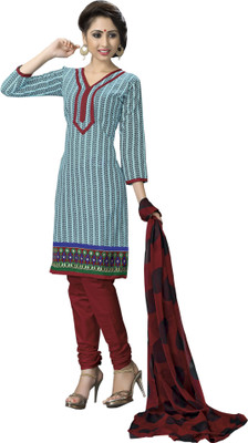 

Jiya Cotton Self Design, Embroidered Salwar Suit Dupatta Material(Un-stitched), Blue;maroon