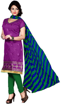 

Trendz Apparels Chanderi Embroidered Salwar Suit Dupatta Material(Un-stitched), Purple