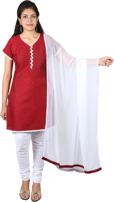 Ginni 6 Checkered Kurta & Salwar(Stitched, Red