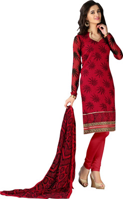 

Trendz Apparels Georgette Embroidered Salwar Suit Dupatta Material(Un-stitched), Red