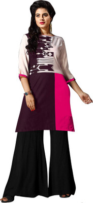 

Shelina Cotton Printed Kurti Fabric(Un-stitched), Purple