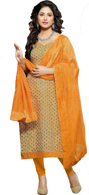 

Khushali Jute Self Design Salwar Suit Dupatta Material(Un-stitched), Beige;yellow