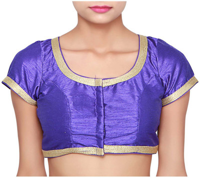 

V And V Shop Silk Self Design Blouse Material(Un-stitched), Blue