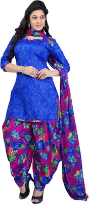 

Trendz Apparels Cotton Printed Salwar Suit Dupatta Material(Un-stitched), Blue