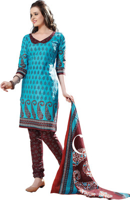 

Jiya Cotton Self Design, Printed Salwar Suit Dupatta Material(Un-stitched), Light blue