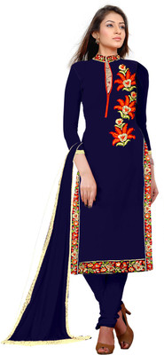 

Jiya Georgette Self Design, Embroidered, Embellished Salwar Suit Dupatta Material(Un-stitched), Blue