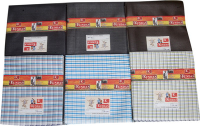 

Kundan Polyester Checkered, Striped Shirt & Trouser Fabric(Un-stitched, Multicolor
