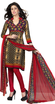 

Pshopee Synthetic Printed Salwar Suit Dupatta Material(Un-stitched), Red