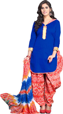 

Trendz Apparels Cotton Printed Salwar Suit Dupatta Material(Un-stitched), Blue