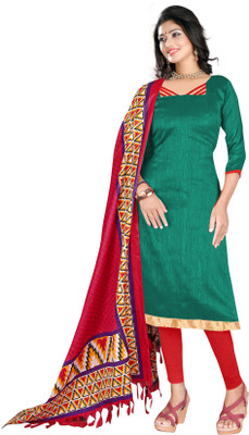 

Khushali Silk Self Design Salwar Suit Dupatta Material(Un-stitched), Green;red