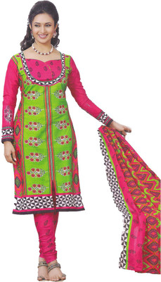

Party Wear Dresses Georgette Embroidered Semi-stitched Salwar Suit Dupatta Material, Green