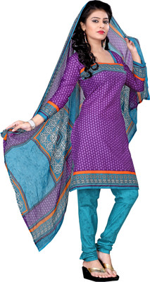 

Jiya Cotton Polyester Blend Self Design, Printed Salwar Suit Dupatta Material(Un-stitched), Light blue;multicolor;purple