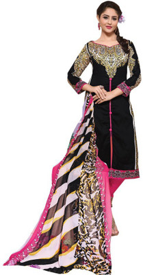 

Trendz Apparels Cotton Printed Salwar Suit Dupatta Material(Un-stitched), Black