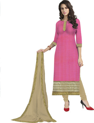 

Jiya Chiffon Self Design, Embroidered, Embellished Salwar Suit Dupatta Material(Un-stitched), Beige;pink