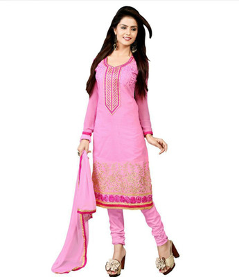 

Raagvi Chanderi Embroidered Salwar Suit Dupatta Material(Un-stitched), Pink