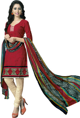 

Jiya Cotton Self Design, Embroidered Salwar Suit Dupatta Material(Un-stitched), Beige;multicolor;red
