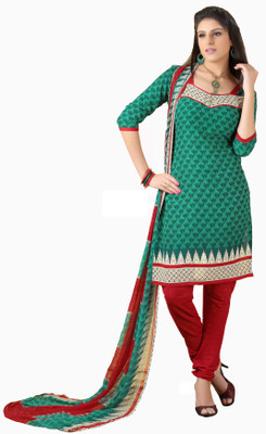 

Khushali Crepe Self Design, Printed Salwar Suit Dupatta Material(Un-stitched), Dark green;white