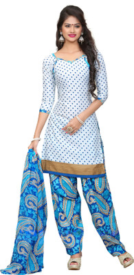 

Khushali Cotton Polyester Blend Self Design, Printed Salwar Suit Dupatta Material(Un-stitched), Blue;multicolor;white
