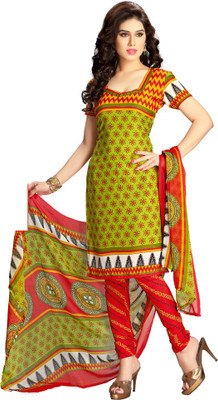 

Parishi Fashion Georgette Floral Print Dress/Top Material(Un-stitched), Multi-color