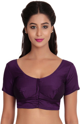 Javuli Silk Solid Blouse Material(Un-stitched), Blueberry