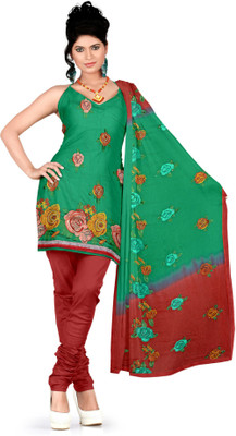 

Khushali Cotton Self Design Salwar Suit Dupatta Material(Un-stitched), Green