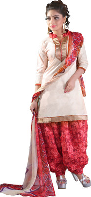 

Jiya Cotton Self Design, Printed Salwar Suit Dupatta Material(Un-stitched), Pink;white