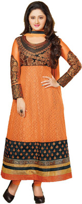 

Party Wear Dresses Georgette Embroidered Semi-stitched Salwar Suit Dupatta Material, Multicolor