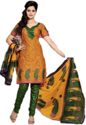 

Indian Wear Online Cotton Printed Semi-stitched Salwar Suit Dupatta Material, Multicolor