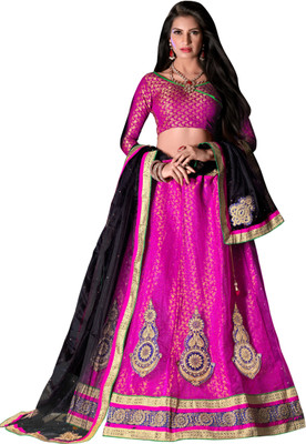 

Jiya Self Design, Embroidered, Embellished Lehenga Choli(Pink