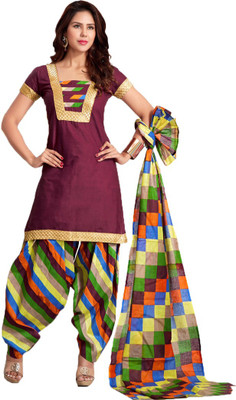 

Party Wear Dresses Cotton Printed Salwar Suit Dupatta Material(Un-stitched), Maroon