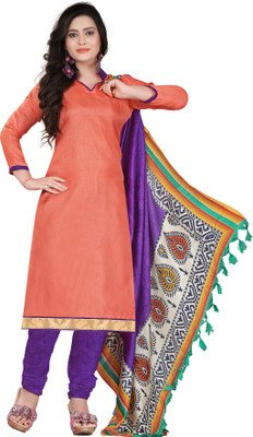 

Trendz Apparels Silk Solid Salwar Suit Dupatta Material(Un-stitched), Orange