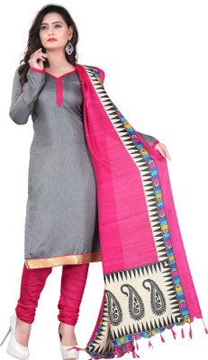 

Trendz Apparels Silk Solid Salwar Suit Dupatta Material(Un-stitched), Grey