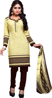 

Khushali Crepe Self Design, Printed Salwar Suit Dupatta Material(Un-stitched), Beige;brown