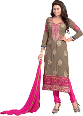 

Trendz Apparels Georgette Embroidered Salwar Suit Dupatta Material(Un-stitched), Brown