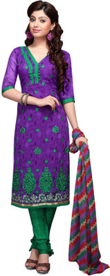 

Trendz Apparels Georgette Embroidered Dress/Top Material(Un-stitched), Purple
