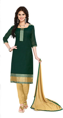 

Jiya Silk Self Design Salwar Suit Dupatta Material(Un-stitched), Beige;dark green