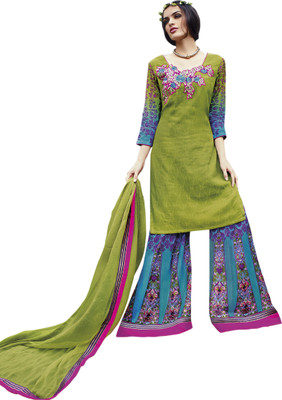 

Ewows Cotton Printed Salwar Suit Dupatta Material(Un-stitched), Green