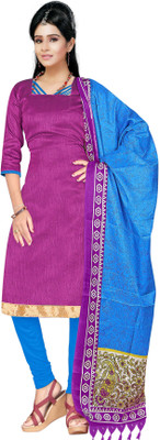 

Jiya Silk Self Design Salwar Suit Dupatta Material(Un-stitched), Blue;pink