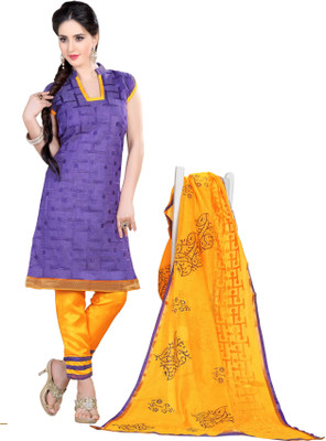 

Trendz Apparels Chanderi Embroidered Salwar Suit Dupatta Material(Un-stitched), Purple