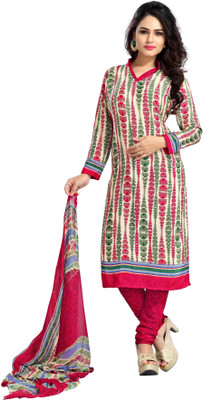 

Merry Fashion Crepe Self Design Salwar Suit Dupatta Material(Un-stitched), Pink