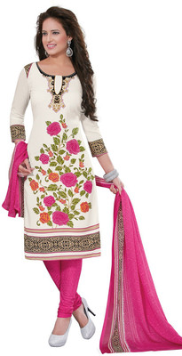 

Pshopee Synthetic Printed Salwar Suit Dupatta Material(Un-stitched), White