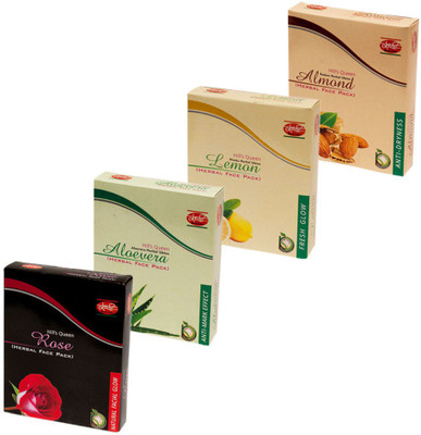 

Kangra Valley Hill's Queen Almond+Lemon+Aloevera+Rose Face Pack (Pack of 4)(400 g)