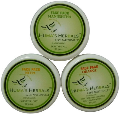 

Humas Herbals Home Made Natural Face Pack - Manjishta + Neem + Orange(30 g)