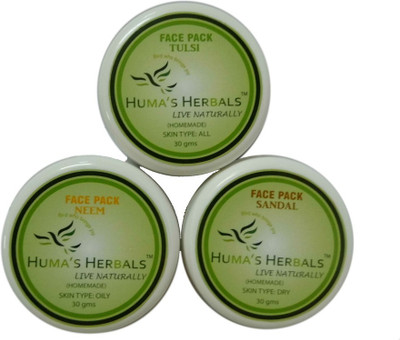 

Humas Herbals Home Made Natural Face Pack - Tulsi + Neem + Sandal(30 g)