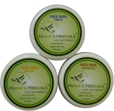 

Humas Herbals Home Made Natural Face Pack - Mint + Neem + Sandal(30 g)