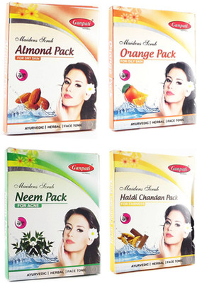 

Ganpati Herbal Almond Orange Neem Haldi Chandan Face pack 25 Gms Each Set of 4(100 g)