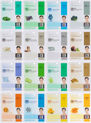 

Dermal Korea Collagen Essence Full Face Facial Mask Sheet - Combo Pack(454 g)