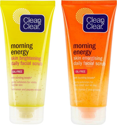 

Clean & Clear Morning energy skin brightenin facial Scrub and Morning energy skin energising facial Scrub Pack of 2(300 ml)