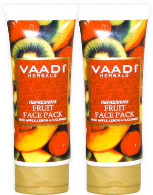 

Vaadi Herbals Fruit Face Pack with Apple, Lemon & Cucumber (120 gms x 2)(110 g)