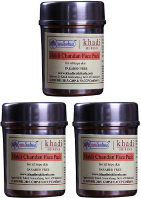 

Khadi Rishikesh Herbal Haldi Chandan Pack of 3- Face Pack Each(50 g)